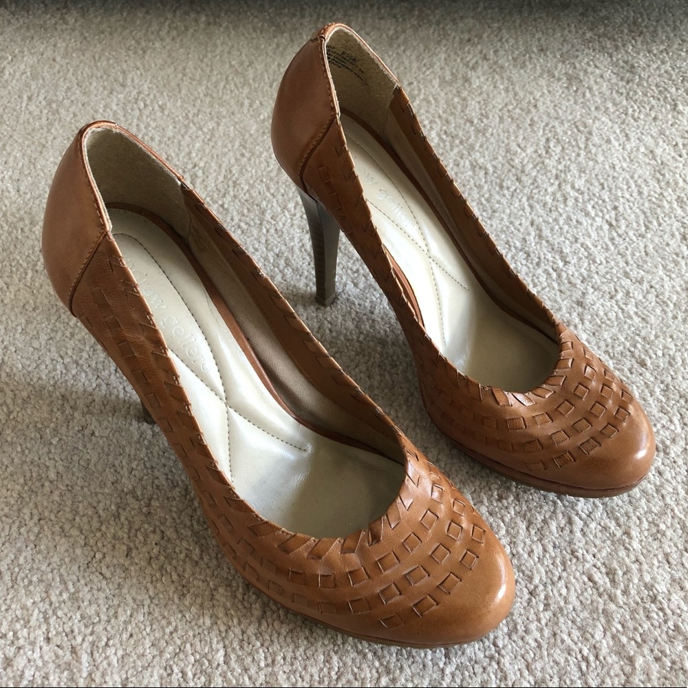 Andrew Geller “Knot” Leather Platform Heels